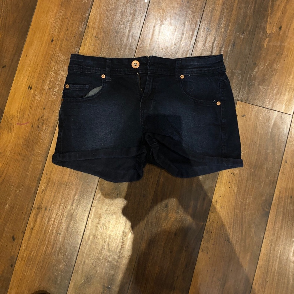 Dark wash jean shorts